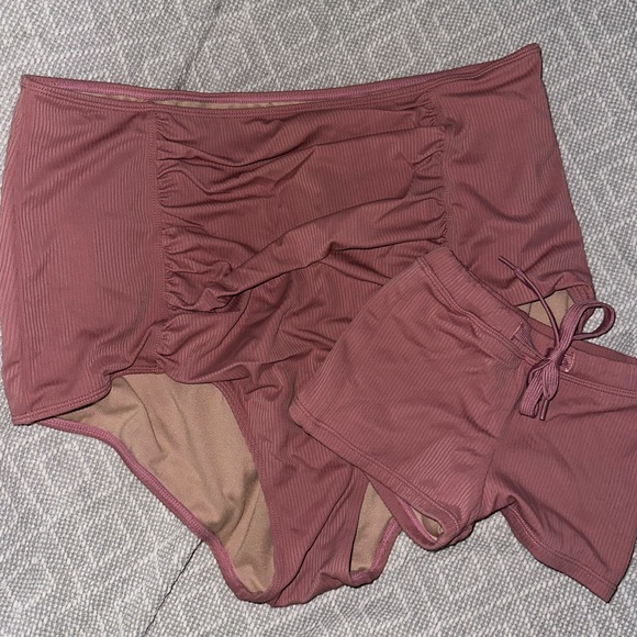 Kortni Jeane Ribbed Rose Bottoms - Picture 1 of 3